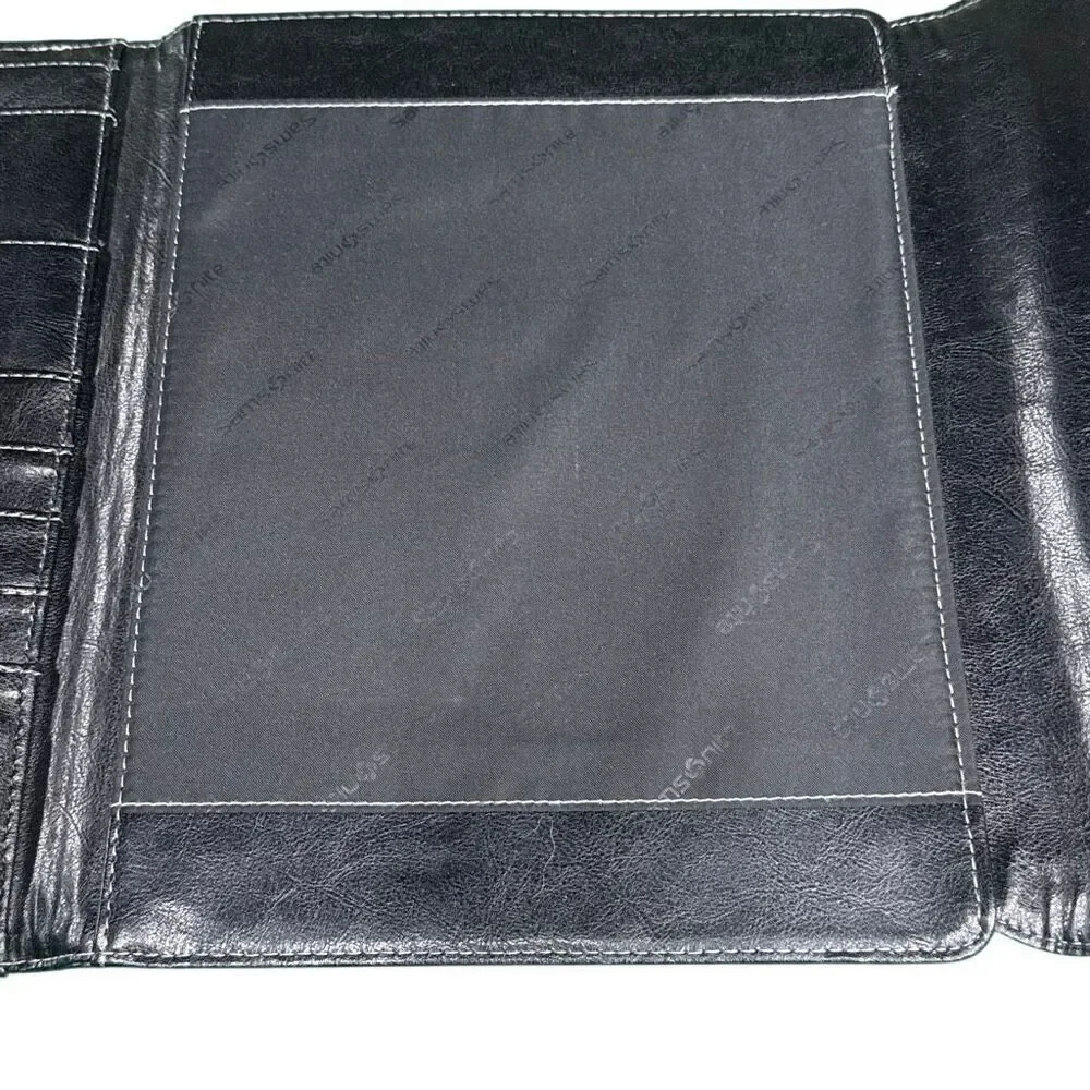 Samsonite Unisex Black Faux Leather Tri-Fold Padfolio Organizer with Calculator